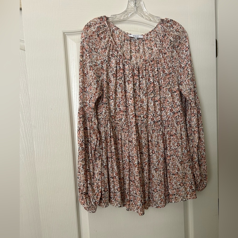 RO&DE Rust Flowered Print Blouse with Bell Sleeves - Picture 1 of 9